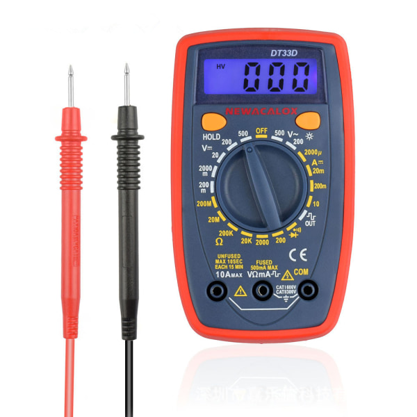 1999 Digital Multimeter Handhållen multifunktionstestare med testkablar