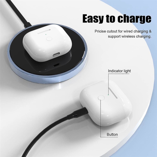 Earphone Charger Case for AirPods 3 Charging Case 450Mah Wireless Charging Case Bluetooth Sync Quick-Pairing Button