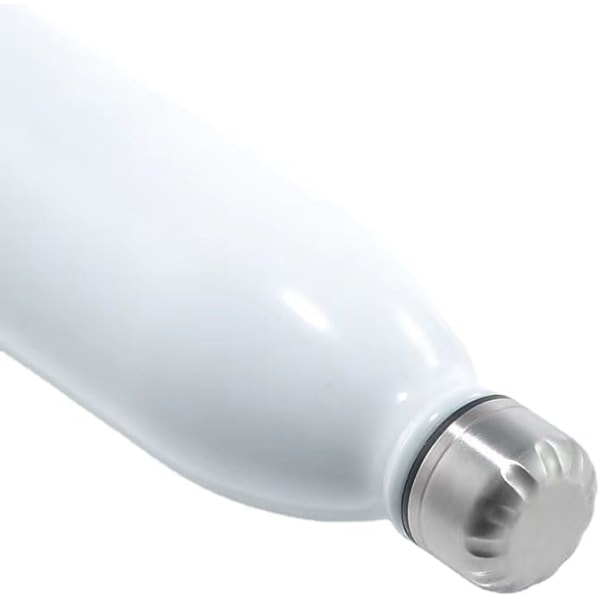 2-pack 1L isolerade vattenflaskor i rostfritt stål med 100 % läcksäkert lock (vit, 1L)