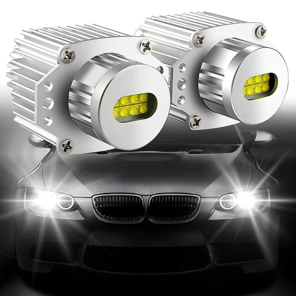 2 stk. Angel Eyes CANbus 80W LED-forlygte-markørpærer Fejlfri til - E90 E91 3-serie 2005-