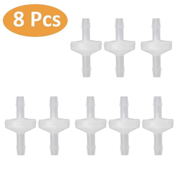 8 st 1/4 tums backventil 6mm PVDF Envägsventil Inline Backventil Icke-returventil för bränslegasvätska luft