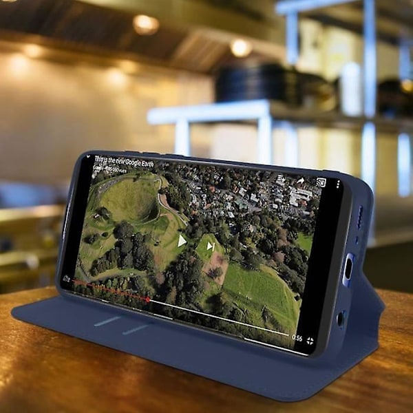 Fodral för Samsung Galaxy A21s Folio Plånbok Stativfunktion Midnattsblå