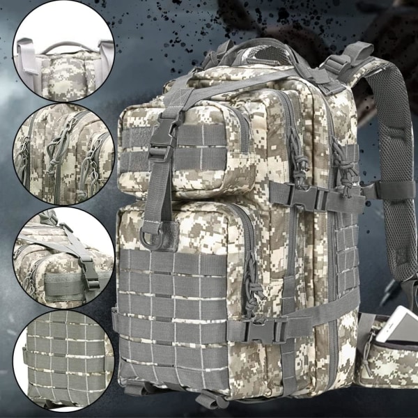 Ryggsäck utomhusresor ---Multifunktionell budväska Stor bröstväska (grå kamouflage)