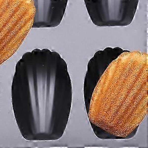 Non-Stick Madeleineform med kolstålskonstruktion, jämn gräddning & kraftiga Madeleinekakformar Elegant fransk konfektyrupplevelse, för
