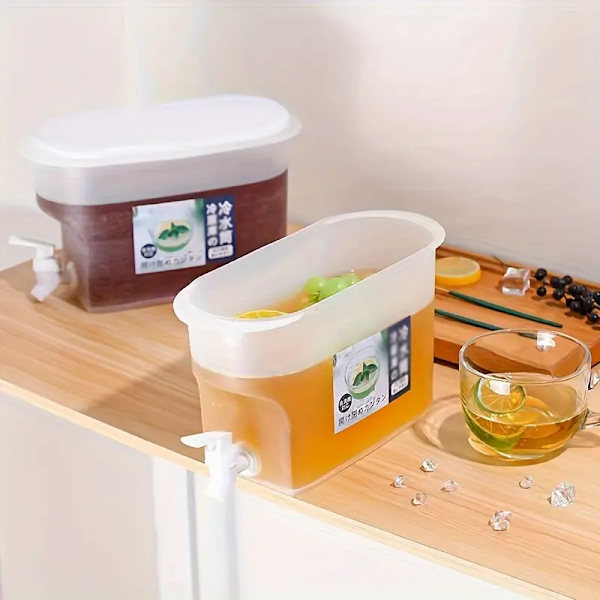 Stor kyl med dryckesdispenser - Plastkanna för iste och juice med kran - 1-pack
