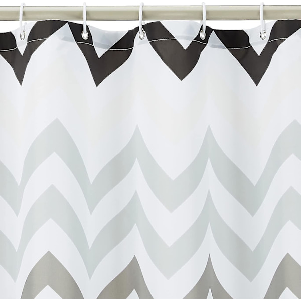 Stoffdusjforheng - 72 x 72 tommer, grå ombre chevron for bad