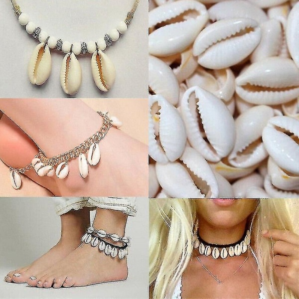 100 stk Bulk Cut Sea Shell Cowrie Cowry Shells Beach Diy Smykker Tilbehør Dekoration