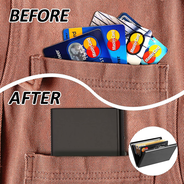 Crday 6 Slots Rfid Mini kreditkortshållare. Plånböcker för identitetsstöld. Rfid Slim Wallet Present