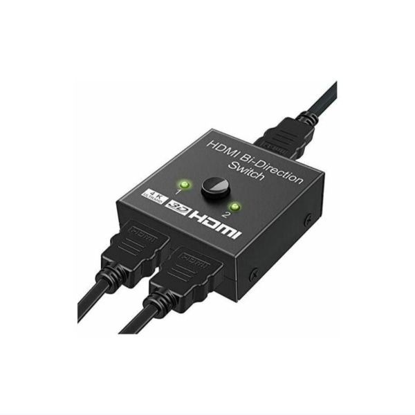 HDMI Switcher, 4K Dubbelriktad HDMI Splitter Adapter 2 Input 1 Output eller 1 Input 2 Output