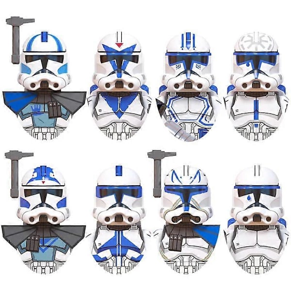 501:a Klonkrigare Actionfigurer 17 st. Star Wars Minifigurer Byggklossar Leksaker Stridsset med Tillbehör