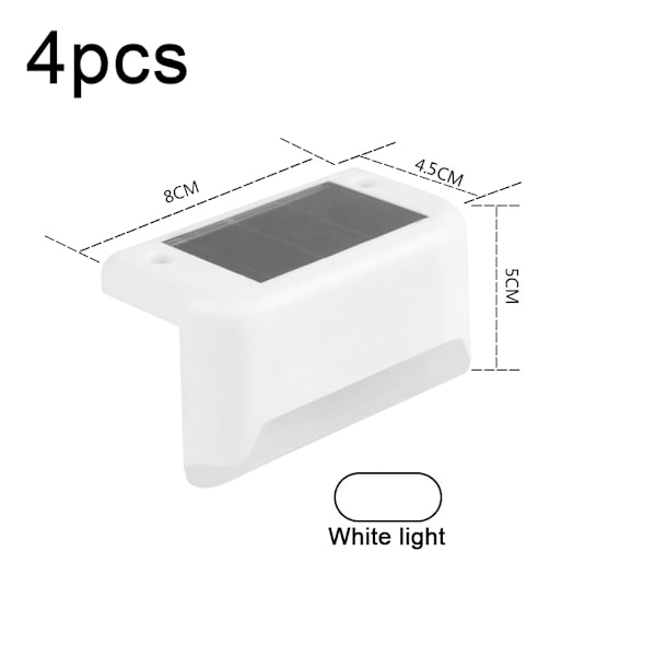 Udendørs solcelledækbelysning, 4-pak, hvide LED-solcelledæklamper