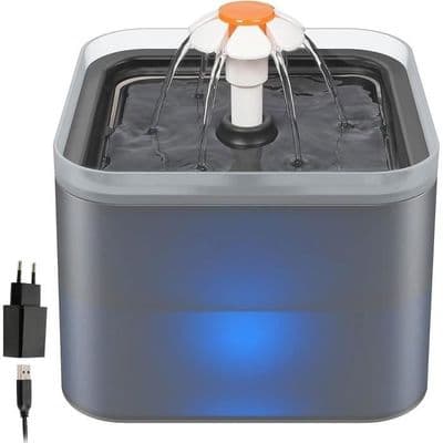 Drikkefontene for kjæledyr - 2L - 3 moduser - Stillegående - Smart LED