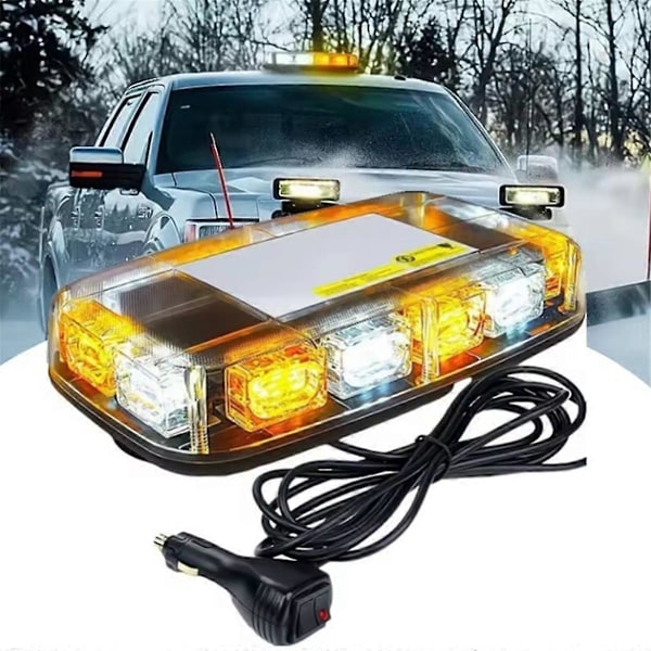 48LED Takmonterad Varningsljus Bil Nödsäkerhet Varningsblinkande Ljus Polis Fyr för 12-24V C