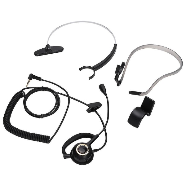 Callcenter-headset med mikrofon, bagmonteret støjreducerende kundeservice-headset 3,5 mm