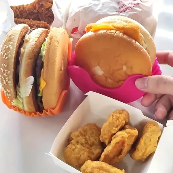 4-pack matklämmor Matbricka Silikon Burgerklämmor Bärbar