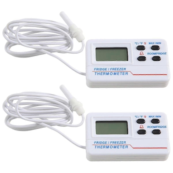 Frystermometer Dubbel Temperaturlarm Inomhus Digital Display Elektronisk Hushållskyl