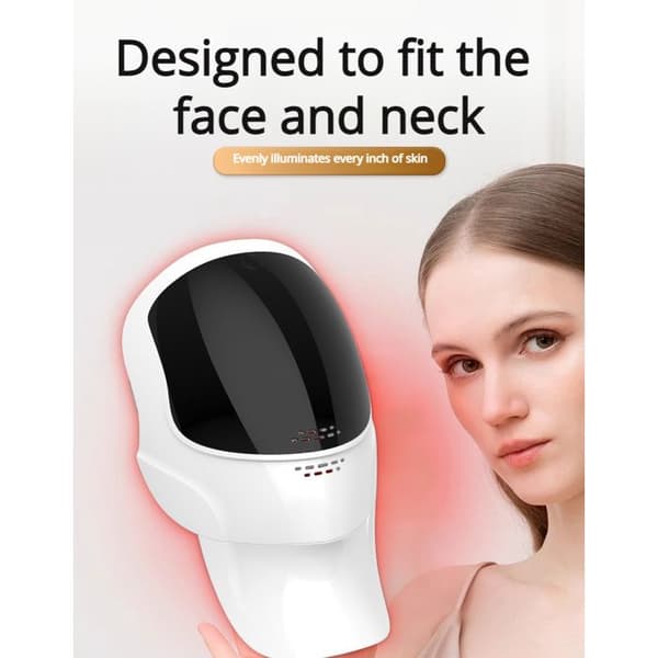 LED-maske til ansigt og hals, 7 farver lysterapi - Anti-aging - Hudforyngelse