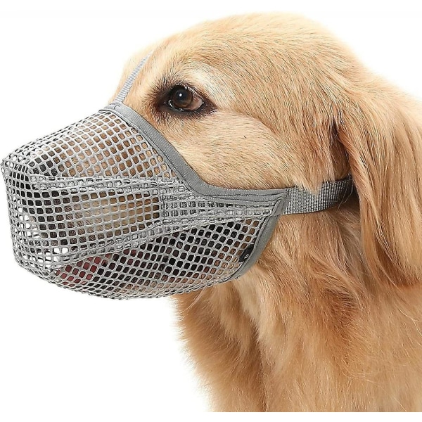 Hundemundkurv, blødt net hundemundbetræk med justerbar strop til pleje Bidning Tygge Gøende Træning (xs,grå)