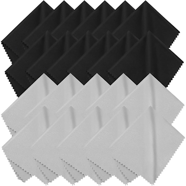 Pakke med 20 brillerenskluter, 18 x 15 cm Mikrofiberkluter Brillerenskluter Mikrofiber Displayrensklut for Briller Mobiltelefon Kamera (bla