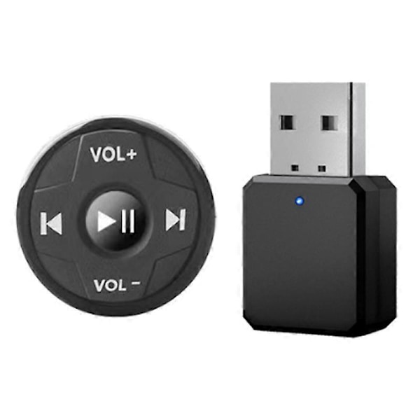 Bil USB AUX Mottaker Trådløs Bluetooth Media Knapp Bil Ratt Multifunksjonsknapp Fjernkontroll