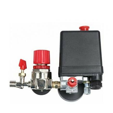 Luftkompressor trykafbryderventil, luftkompressor trykafbryder med trykmålerregulator (pakke med 2)