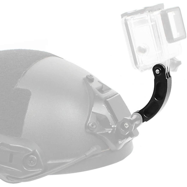Aluminiumlegering Buet Forlængelsesarm Pivot Arm Mount Til Gopro Kort Buet Stang Og Osmoaction Kamera Tilbehør (1stk, Sort)