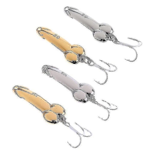 4 st Metall Skeddrag Fiskedrag med Trekrok, Hållbara Paljettdrag