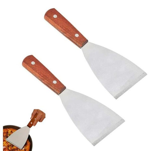 Multifunktionell grillspatel Teppanyaki rengöringsspatel -21*8.8cm, 2 stycken