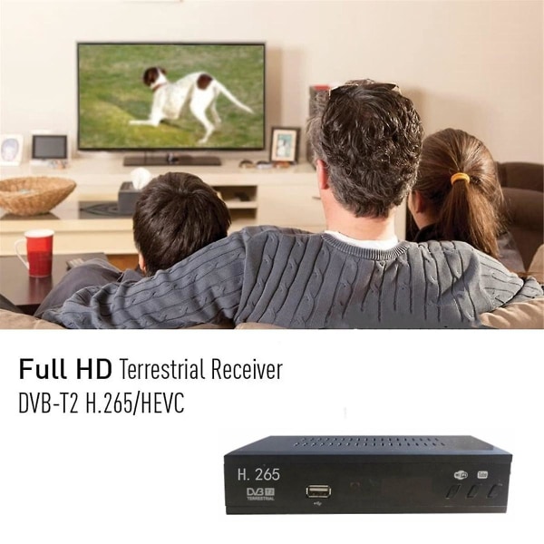 DVB T2 HEVC 265 Digital TV-mottagare DVB-T2 265 1080P HD-avkodare USB Terrestrial TV-mottagare Set Top Box EU-kontakt