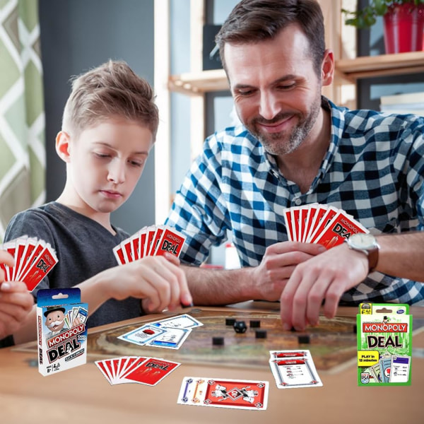 Monopoly Deal kortspil, et hurtigt kortspil for 2-5 spillere,