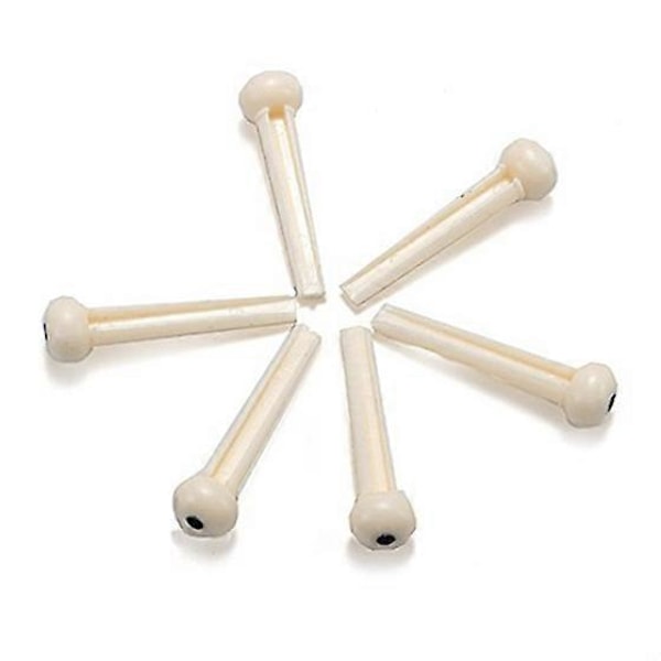 6 Gitarrstallpinnar + sadel + stallben Ben / Ben Akustisk Gitarr vit