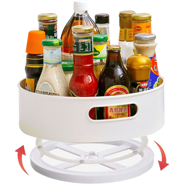 Lazy Susan Swivel Spice Rack, Hvit (Liten)