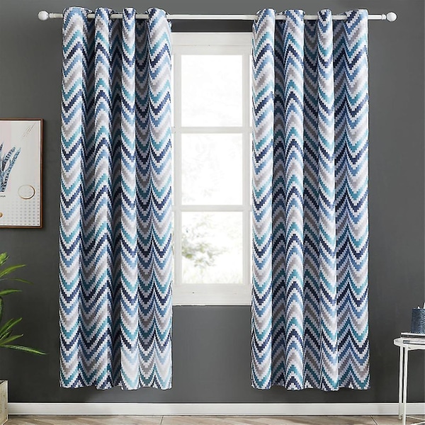 Blackout Gardiner Mosaik Print Wave Isoleret Vindue Paneler Stue Soveværelse Køkken 1stk
