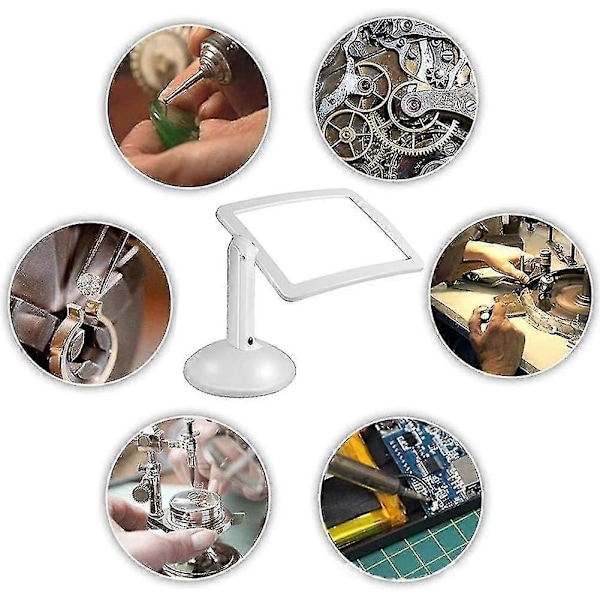 3x Suorakulmainen Luppi LED-Valolla