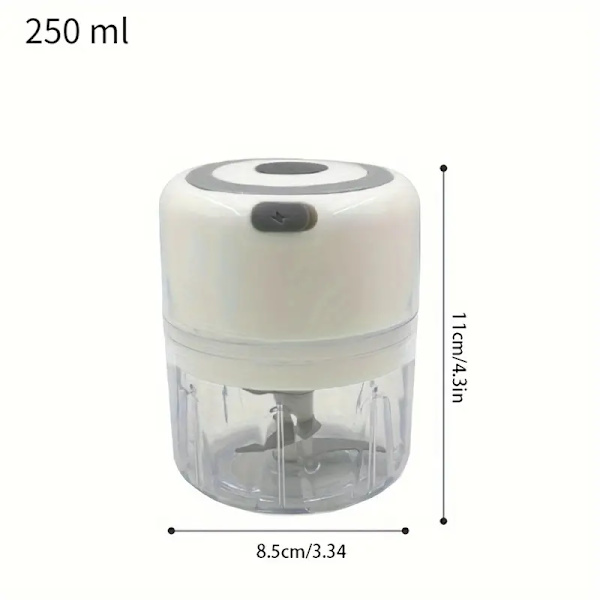 1. 250 ml kapacitet USB uppladdningsbar matberedare Elektriskt rivjärn Multi-Tool Flera färger