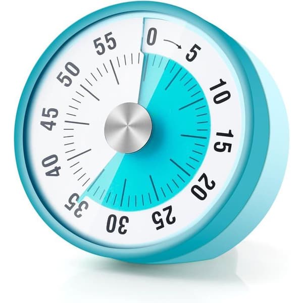 Visuel Timer, Køkken Klasseværelse 60 Minutters Nedtællingstimer, Timer til Køkken, Klasseværelse, Møder (Cyan)