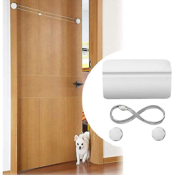 Automatisk døråpner for hunder Katter, katteklaff dørstropp Låse lett justerbar fri tilgang til soverom/bad/toalett