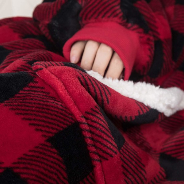 Vinter bärbar flanell lat filt D60 långärmad tunn version - grå