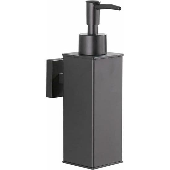 Vægmonteret sæbedispenser i 304 rustfrit stål - mat sort - moderne design - daglig brug