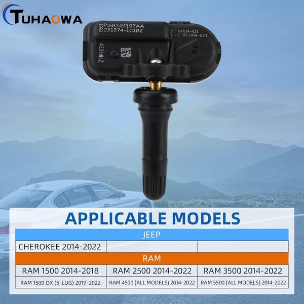 2025 Seneste Model TPMS Sensor 68249197AA Forprogrammeret Dæktryksovervågningssystem Erstatning for 2014-2018 RAM 1500 2500 3500 4500 5