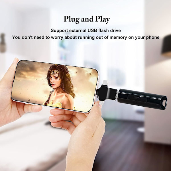 OTG USB 3 yleiskäyttöinen sovitin, Micro/USB C - USB 3.0 -sovitin,
