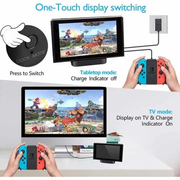 Switch Dock Set laddningsstation - Typ-C till HDMI - 4K-kompatibel - Bärbar design