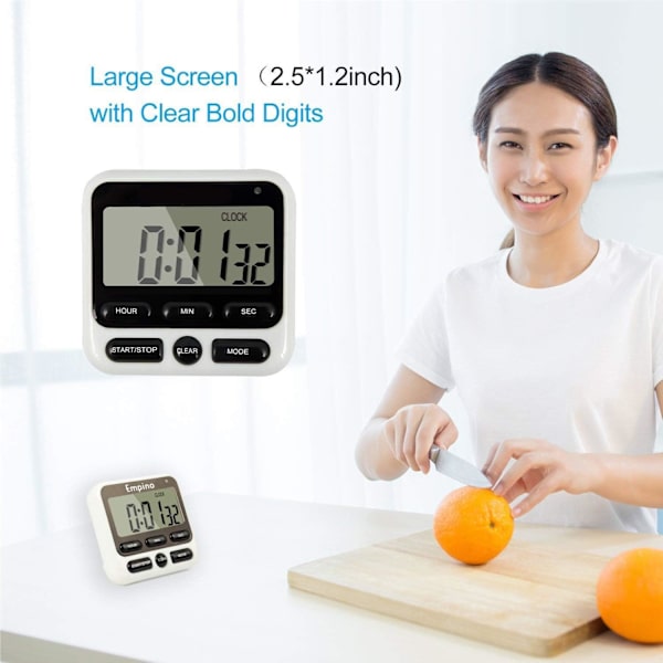 Kök timer lärande nedräkning, LCD digital svart