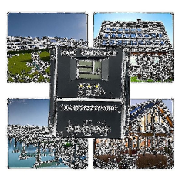 Pwm 100a 12v 24v 36v 48v Auto Solpanel Ladningsregulator Sol Pv Batterilader Med Lcd Mppt