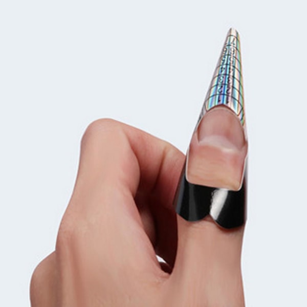 Fish Nail Shape Sticker - Sterkt selvklebende Nail Shape Sticker Guide For UV Gel Akryl Curve Fake Nail Tip Extension