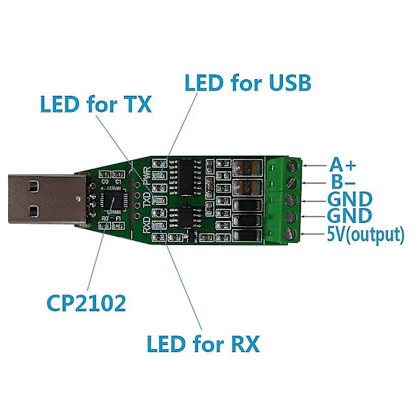 Usb til Rs485 kommunikationsmodul Bidirektional halv-duplex seriel linjekonverter BEP