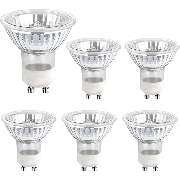 Halogenpære GU10 35W 230V, 380lm Varm Hvid 2700K, Dæmpbar Halogen Spotpære, til Skabsbelysning, Displaybelysning, 6-pak