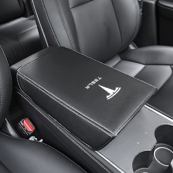 Bil Armstödsöverdrag För Tesla Model 3 Model Y Pu Läder Center Console Protector Pad Bil Vattentät Armstödslåda Matta För Model 3 2017-2022 Mo