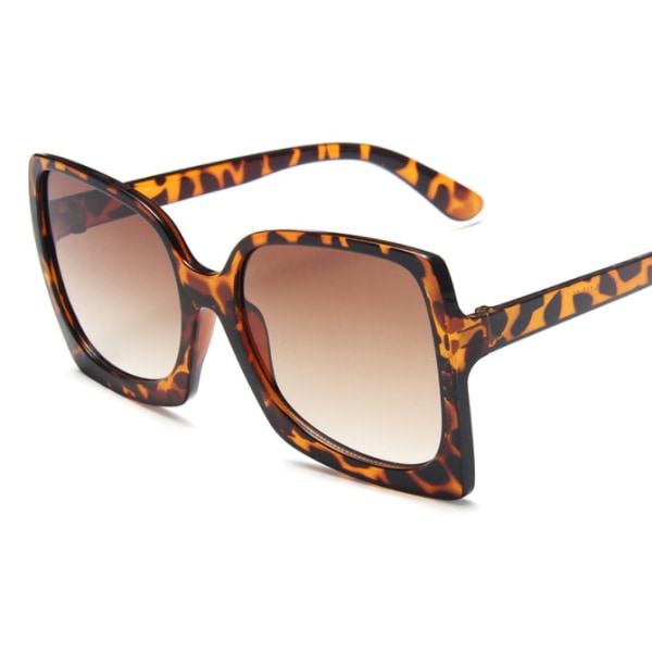 Ainutlaatuiset ylisuuret Butterfly-aurinkolasit UV 400 Protection Fashion aurinkolasien kehys (Leopard Tea Pieces)