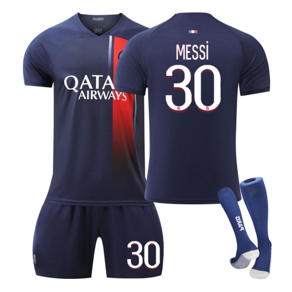 2324 Paris hjemmetrøje børnestuderende voksentræning sportsdragt mænd og kvinder Messi fodbolddragt NO.30 28